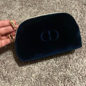 CHRISTIAN DIOR blue cosmetic pouch CD